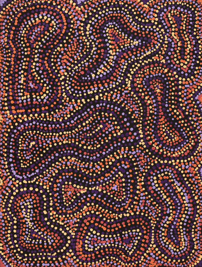 Aboriginal Art by Virginia Napaljarri Sims, Mina Mina Jukurrpa (Mina Mina Dreaming), 61x46cm - ART ARK®
