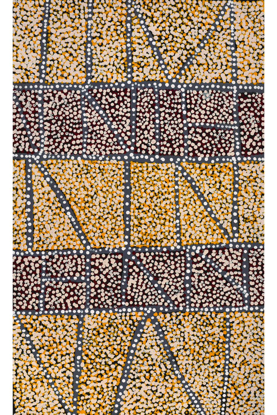 Aboriginal Artwork by Virginia Napaljarri Sims, Mina Mina Jukurrpa (Mina Mina Dreaming), 76x46cm
