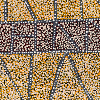 Aboriginal Artwork by Virginia Napaljarri Sims, Mina Mina Jukurrpa (Mina Mina Dreaming), 76x46cm