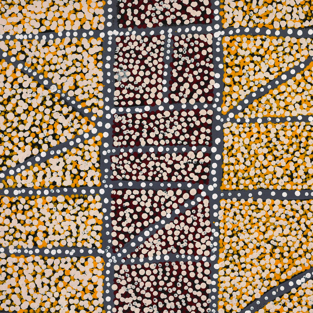 Aboriginal Art by Virginia Napaljarri Sims, Mina Mina Jukurrpa (Mina Mina Dreaming), 76x46cm - ART ARK®