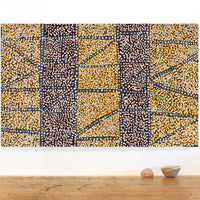 Aboriginal Artwork by Virginia Napaljarri Sims, Mina Mina Jukurrpa (Mina Mina Dreaming), 76x46cm