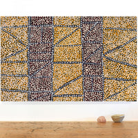 Aboriginal Art by Virginia Napaljarri Sims, Mina Mina Jukurrpa (Mina Mina Dreaming), 76x46cm - ART ARK®