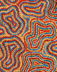 Aboriginal Artwork by Virginia Napaljarri Sims, Mina Mina Jukurrpa (Mina Mina Dreaming), 76x61cm