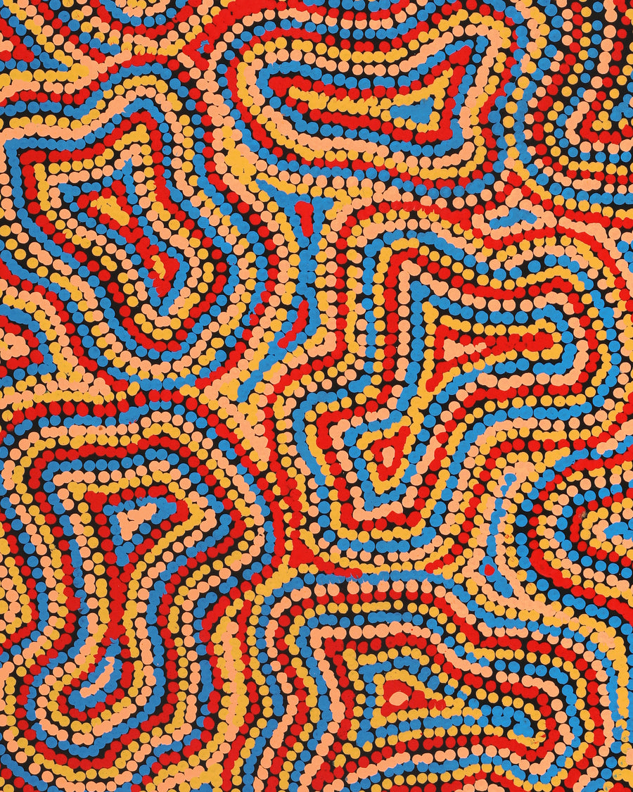 Aboriginal Artwork by Virginia Napaljarri Sims, Mina Mina Jukurrpa (Mina Mina Dreaming), 76x61cm
