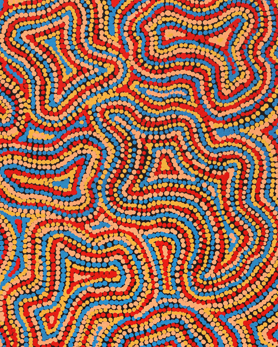 Aboriginal Artwork by Virginia Napaljarri Sims, Mina Mina Jukurrpa (Mina Mina Dreaming), 76x61cm