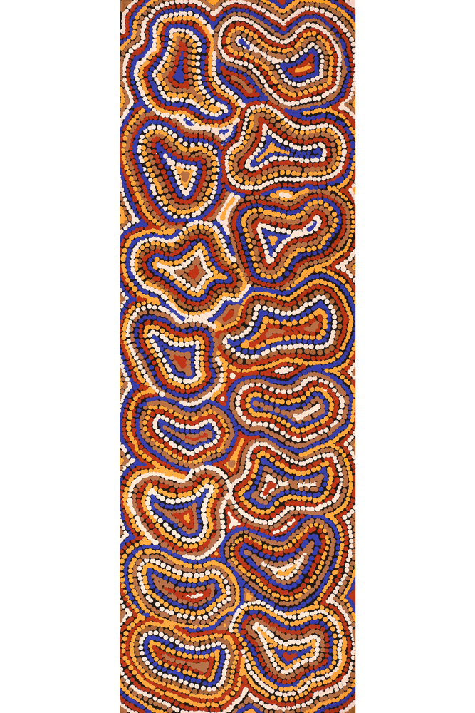 Aboriginal Artwork by Virginia Napaljarri Sims, Mina Mina Jukurrpa (Mina Mina Dreaming), 91x30cm