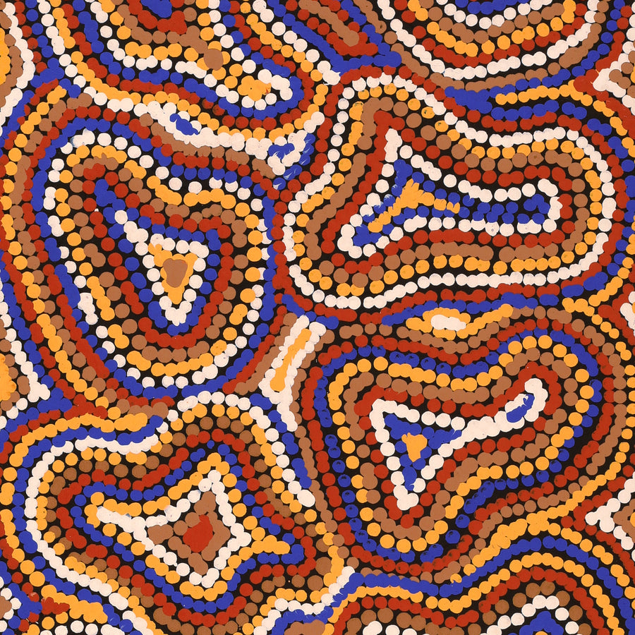 Aboriginal Artwork by Virginia Napaljarri Sims, Mina Mina Jukurrpa (Mina Mina Dreaming), 91x30cm