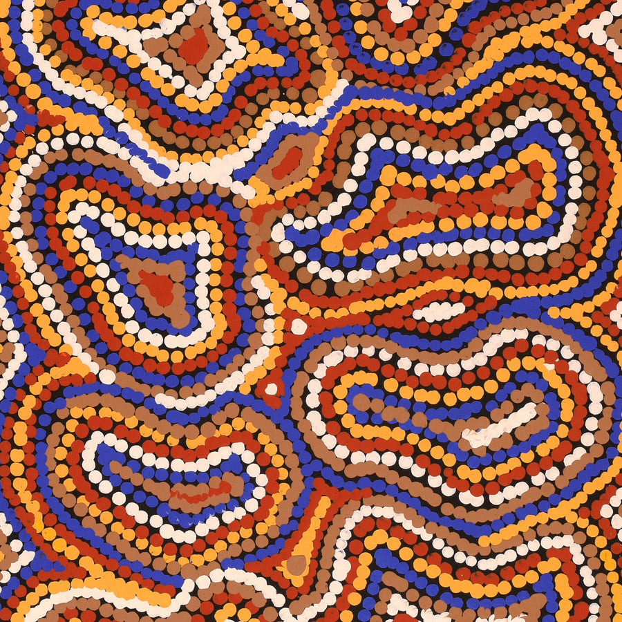 Aboriginal Artwork by Virginia Napaljarri Sims, Mina Mina Jukurrpa (Mina Mina Dreaming), 91x30cm