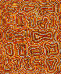 Aboriginal Artwork by Virginia Napaljarri Sims, Mina Mina Jukurrpa (Mina Mina Dreaming), 91x76cm