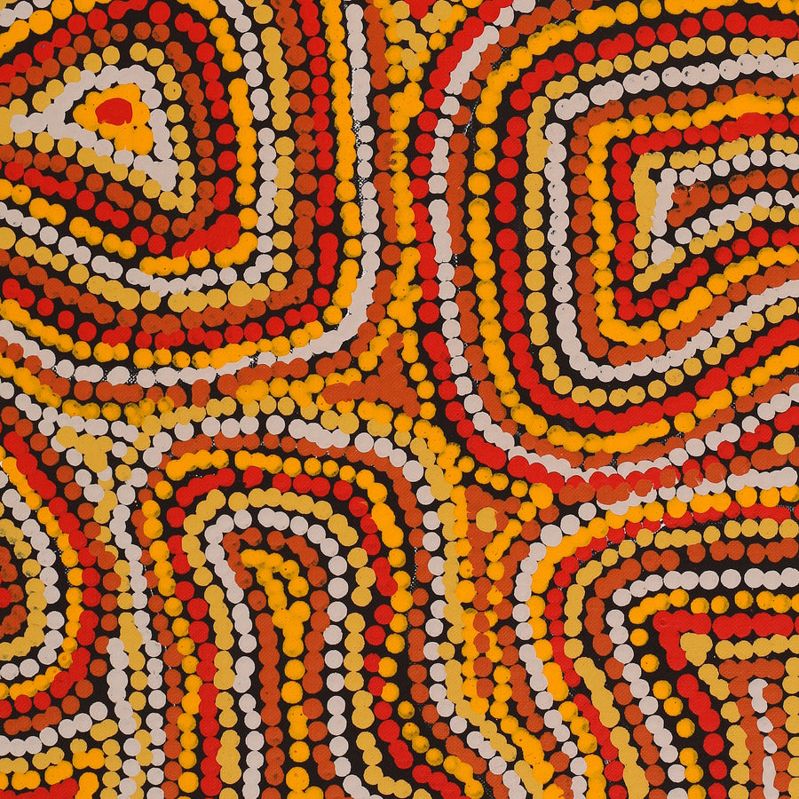 Aboriginal Artwork by Virginia Napaljarri Sims, Mina Mina Jukurrpa (Mina Mina Dreaming), 91x76cm