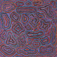 Aboriginal Artwork by Virginia Napaljarri Sims, Mina Mina Jukurrpa (Mina Mina Dreaming), 91x91cm