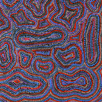 Aboriginal Artwork by Virginia Napaljarri Sims, Mina Mina Jukurrpa (Mina Mina Dreaming), 91x91cm