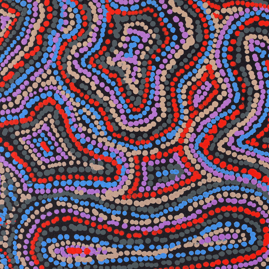 Aboriginal Artwork by Virginia Napaljarri Sims, Mina Mina Jukurrpa (Mina Mina Dreaming), 91x91cm