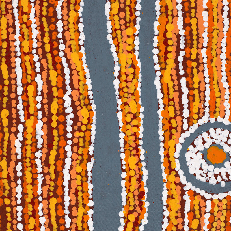 Aboriginal Art by Virginia Napaljarri Sims, Mina Mina Jukurrpa (Mina Mina Dreaming), 107x61cm - ART ARK®