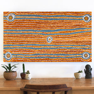 Aboriginal Artwork by Virginia Napaljarri Sims, Mina Mina Jukurrpa (Mina Mina Dreaming), 107x61cm - ART ARK®