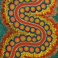 Aboriginal Artwork by Vivienne Nakamarra Kelly, Ngapa Jukurrpa (Water Dreaming) - Wapurtali, 76x30cm