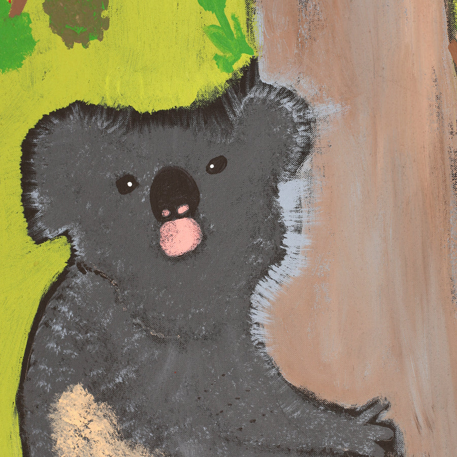 Aboriginal Artwork by Wilma Napangardi Poulson, Koala, 76x61cm