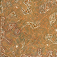 Aboriginal Artwork by Walter Jangala Brown, Tingari Cycle, 122x107cm