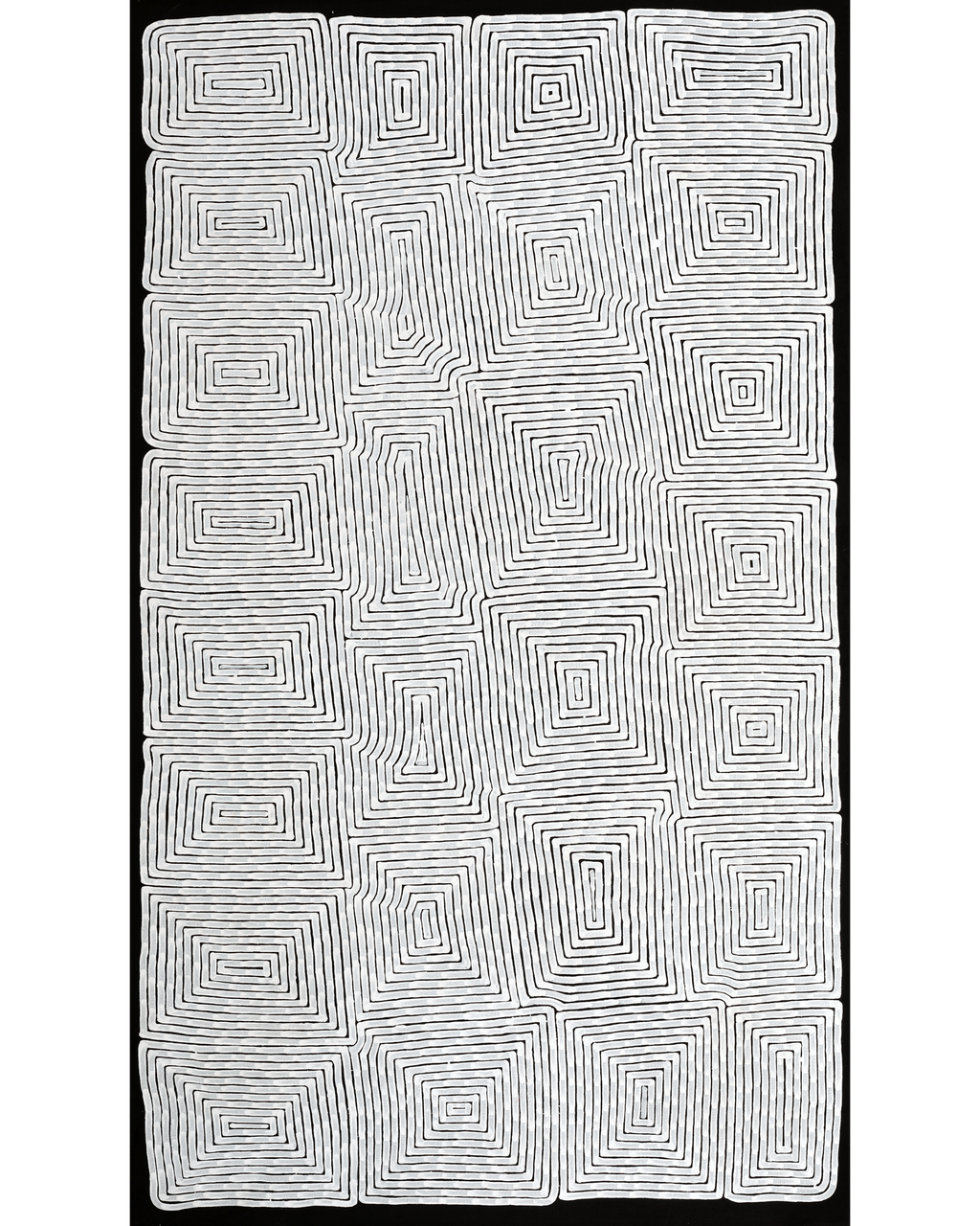 Aboriginal Artwork by Walter Jangala Brown, Tingari Cycle, 182x107cm