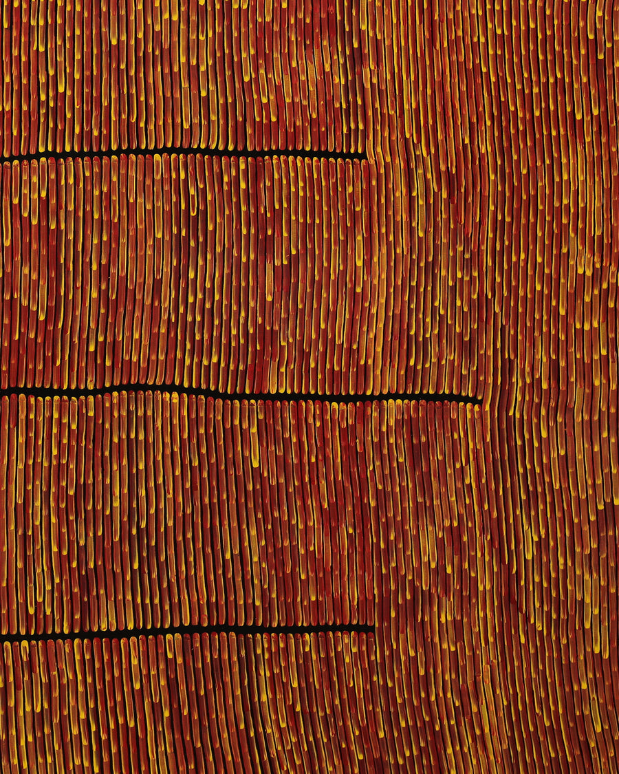 Aboriginal Artwork by Walter Jangala Brown, Tingari Cycle, 182x152cm