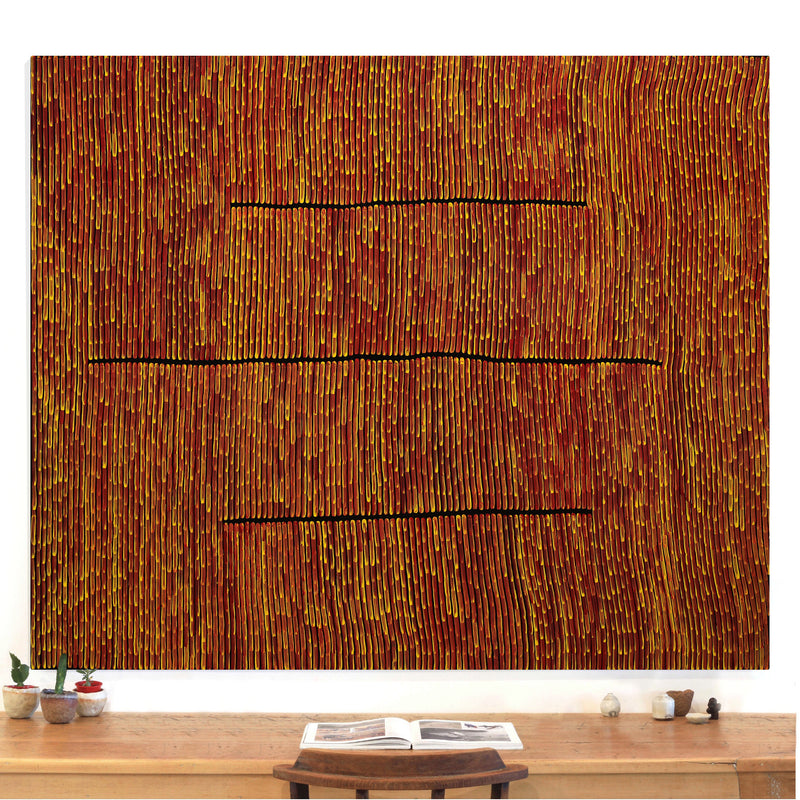 Aboriginal Artwork by Walter Jangala Brown, Tingari Cycle, 182x152cm