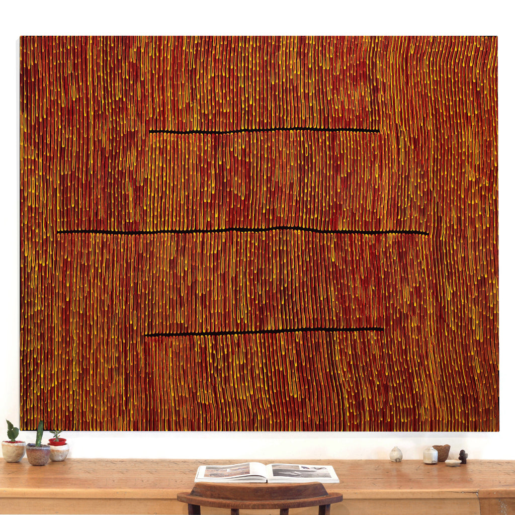 Aboriginal Artwork by Walter Jangala Brown, Tingari Cycle, 182x152cm