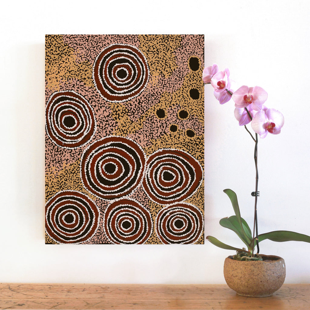 Aboriginal Artwork by Wanatjura Lewis, Seven Sisters, 61x46cm