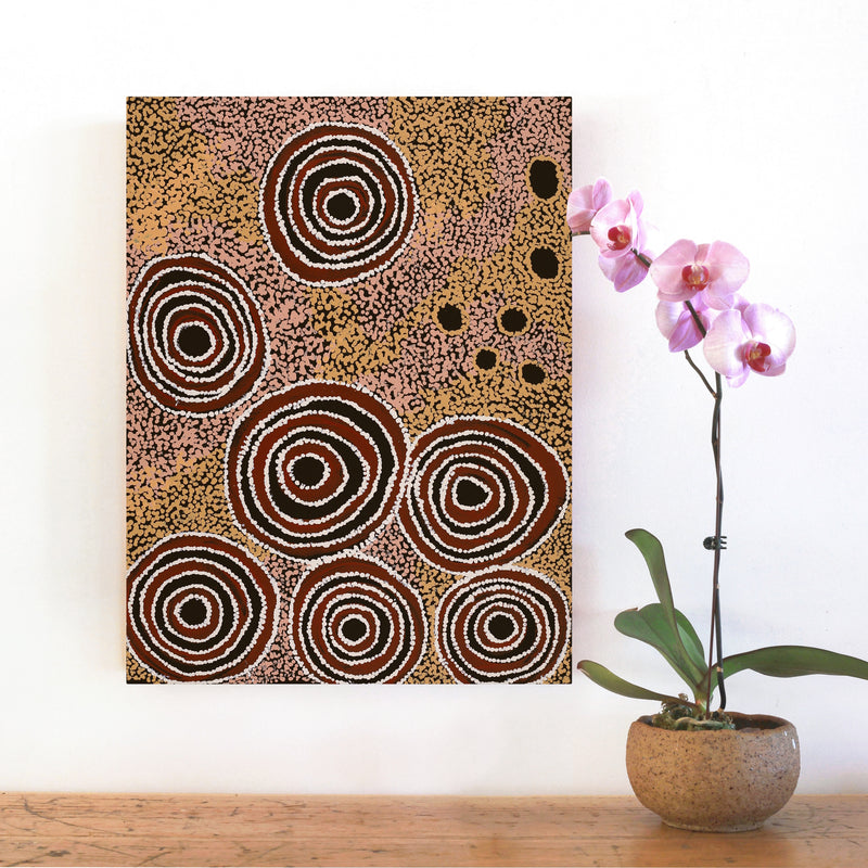 Aboriginal Artwork by Wanatjura Lewis, Seven Sisters, 61x46cm