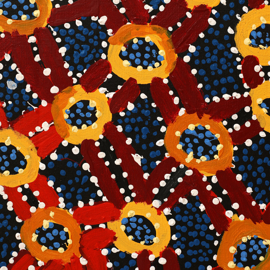 Aboriginal Artwork by Watson Jangala Robertson, Ngapa Jukurrpa (Water Dreaming) - Puyurru, 91x76cm
