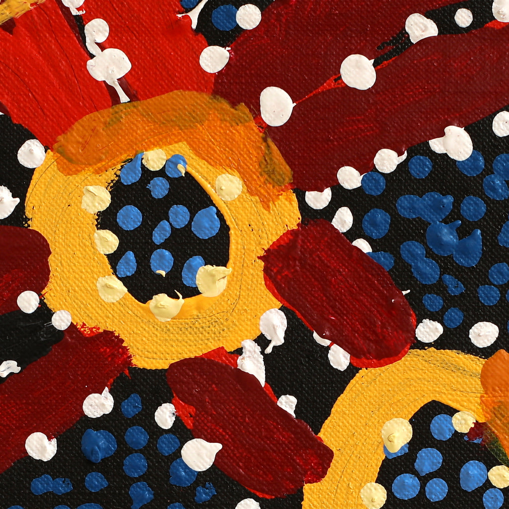 Aboriginal Artwork by Watson Jangala Robertson, Ngapa Jukurrpa (Water Dreaming) - Puyurru, 91x76cm