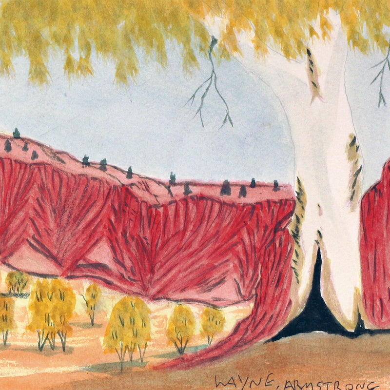 Aboriginal Artwork by Wayne Armstrong, Tjoritja (West MacDonnell Ranges) 54x16.5cm