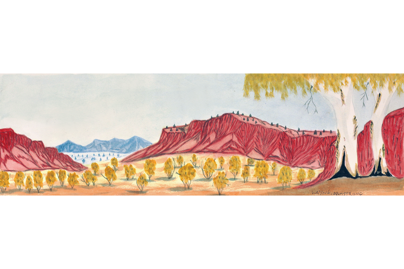 Aboriginal Artwork by Wayne Armstrong, Tjoritja (West MacDonnell Ranges) 54x16.5cm