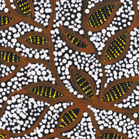 Aboriginal Artwork by Wendy Nungarrayi Brown, Purrpalanji (Skinny Bush Banana) Jukurrpa, 30x30cm