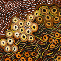 Aboriginal Artwork by Wendy Nungarrayi Brown, Yanjirlpirri or Napaljarri-Warnu Jukurrpa (Star or Seven Sisters Dreaming), 46x46cm