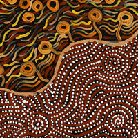 Aboriginal Artwork by Wendy Nungarrayi Brown, Yanjirlpirri or Napaljarri-Warnu Jukurrpa (Star or Seven Sisters Dreaming), 46x46cm