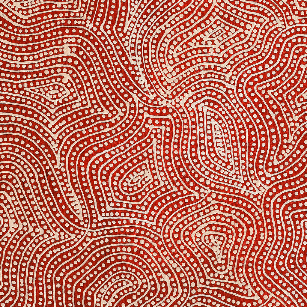 Aboriginal Artwork by Wendy Nungarrayi Brown, Napaljarri-warnu Jukurrpa (Seven Sisters Dreaming), 76x30cm