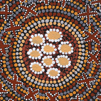 Aboriginal Artwork by Wendy Napaljarri Kitson, Ngatijirri Jukurrpa (Budgerigar Dreaming), 30x30cm