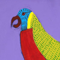 Aboriginal Artwork by Wilma Napangardi Poulson, Birds that live around Yuendumu, 46x46cm