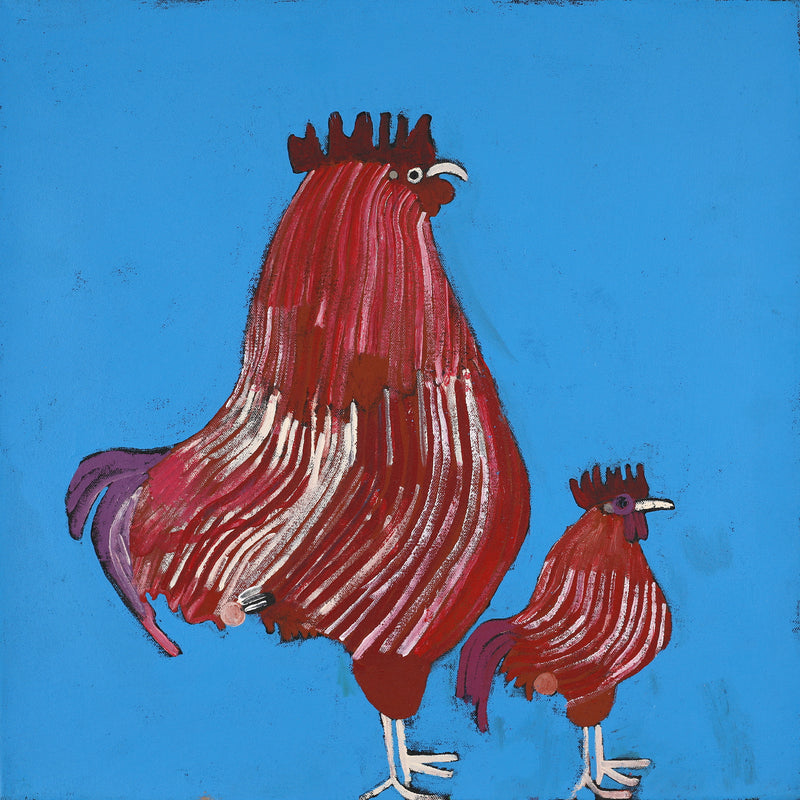 Aboriginal Artwork by Wilma Napangardi Poulson, Birds that live around Yuendumu, 46x46cm