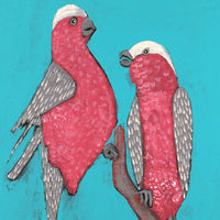 Aboriginal Artwork by Wilma Napangardi Poulson, Birds that live around Yuendumu, 46x46cm