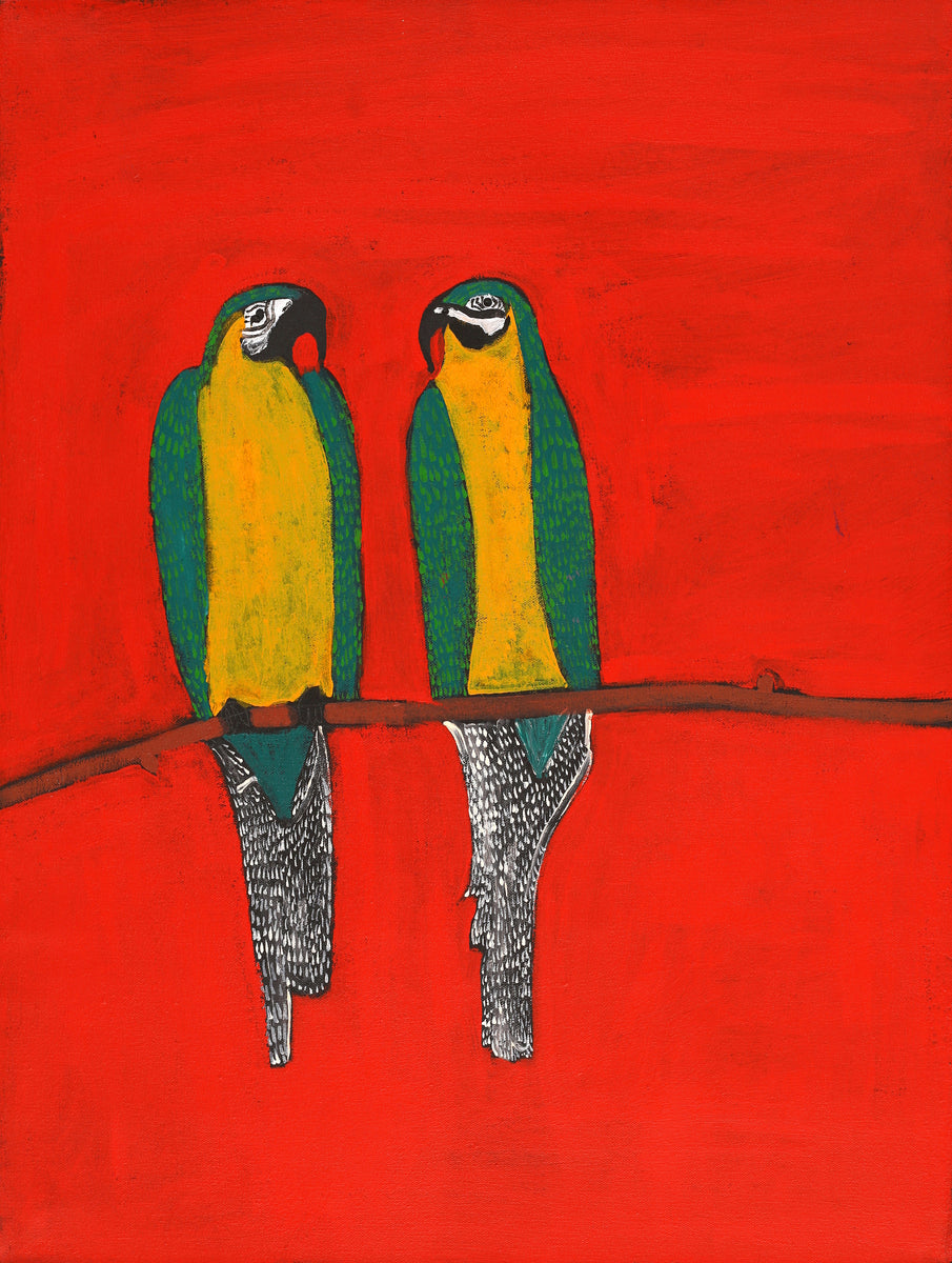 Aboriginal Art by Wilma Napangardi Poulson, Birds that live around Yuendumu, 61x46cm - ART ARK®