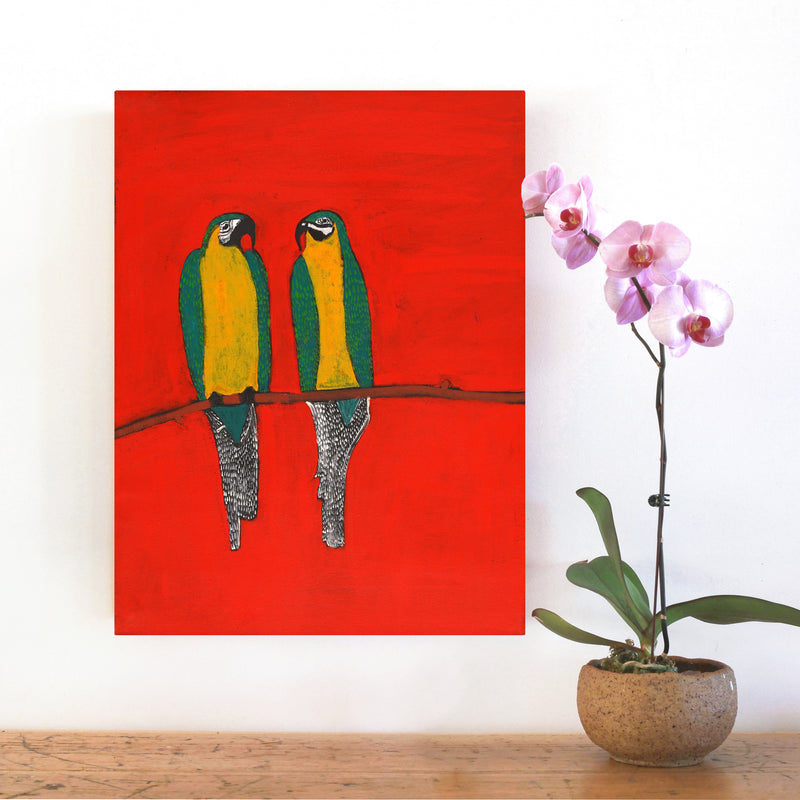 Aboriginal Artwork by Wilma Napangardi Poulson, Birds that live around Yuendumu, 61x46cm