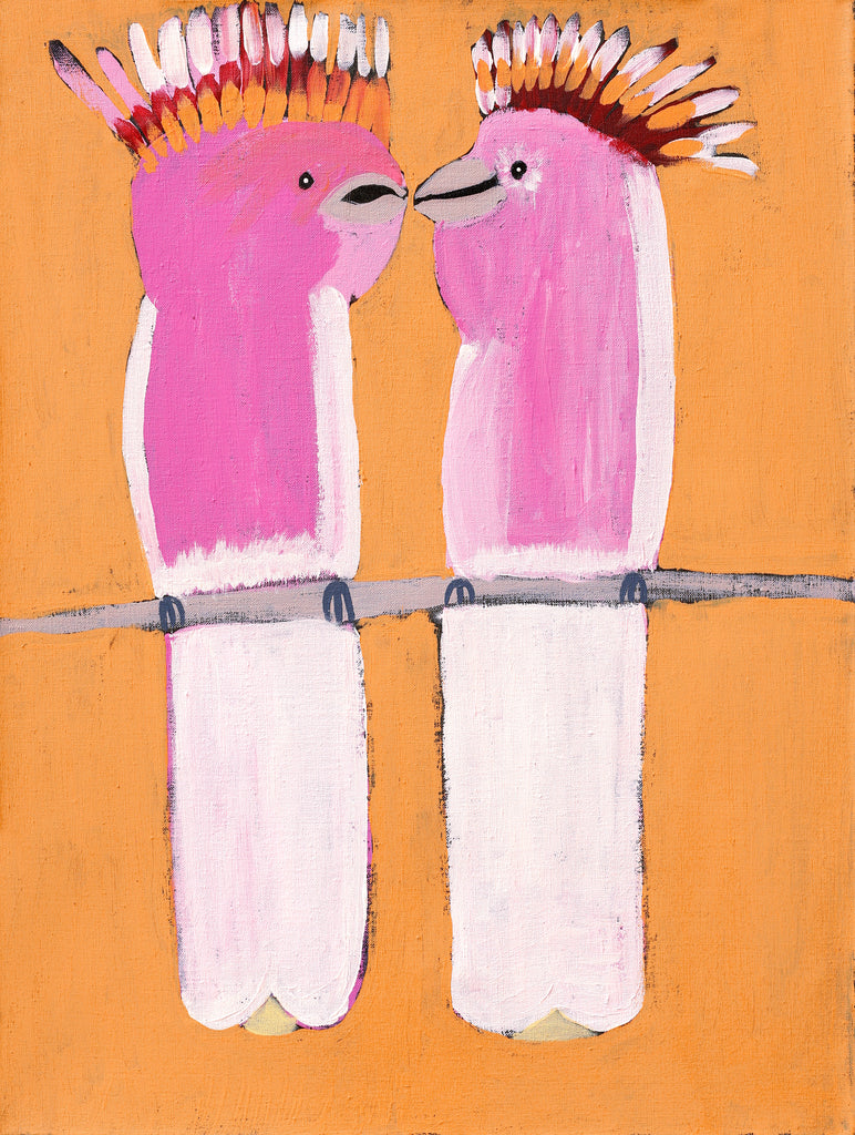 Aboriginal Artwork by Wilma Napangardi Poulson, Birds that live around Yuendumu, 61x46cm