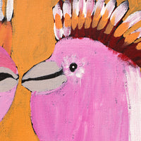 Aboriginal Artwork by Wilma Napangardi Poulson, Birds that live around Yuendumu, 61x46cm