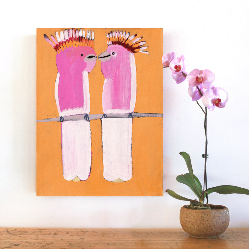 Aboriginal Artwork by Wilma Napangardi Poulson, Birds that live around Yuendumu, 61x46cm