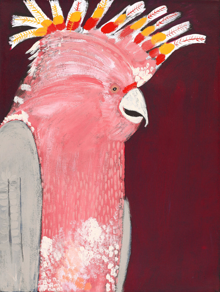 Aboriginal Artwork by Wilma Napangardi Poulson, Birds that live around Yuendumu, 61x46cm