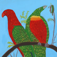 Aboriginal Artwork by Wilma Napangardi Poulson, Birds that live around Yuendumu, 61x61cm