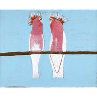 Aboriginal Artwork by Wilma Napangardi Poulson, Birds that live around Yuendumu, 76x61cm