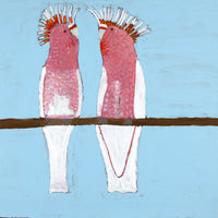 Aboriginal Artwork by Wilma Napangardi Poulson, Birds that live around Yuendumu, 76x61cm