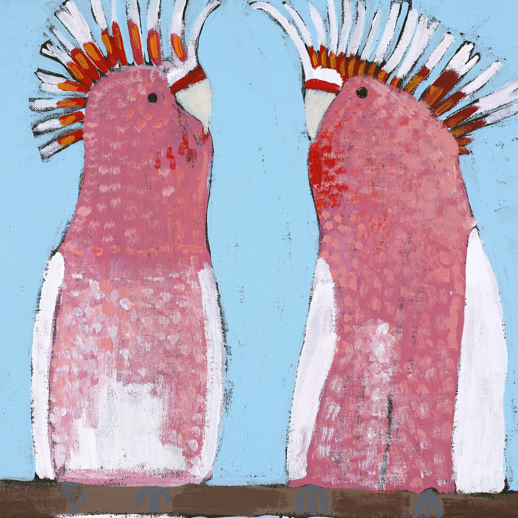 Aboriginal Artwork by Wilma Napangardi Poulson, Birds that live around Yuendumu, 76x61cm
